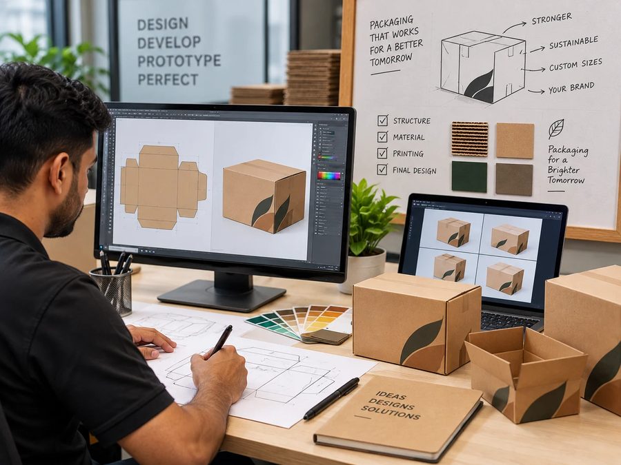 Designing step in Krishiv Packaging manufacturing process
