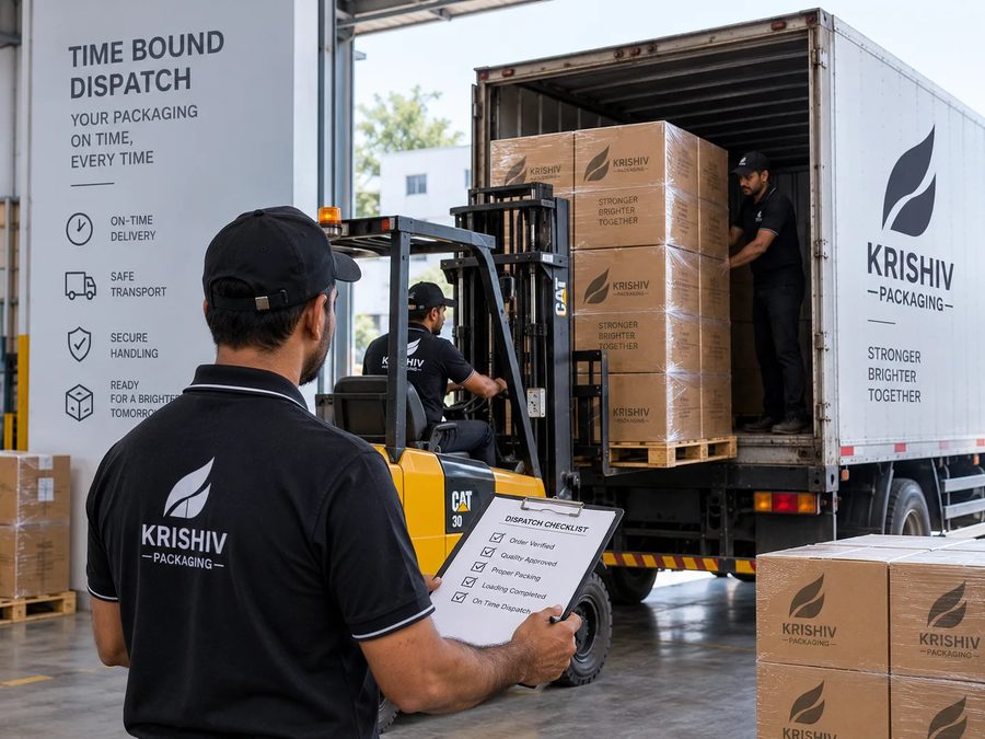 Time Bound Dispatch step in Krishiv Packaging manufacturing process